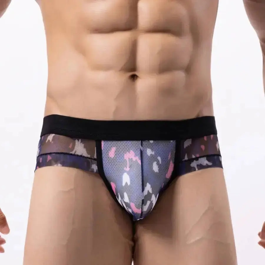 Breathable Low Waist Mesh Briefs - WOWihte
