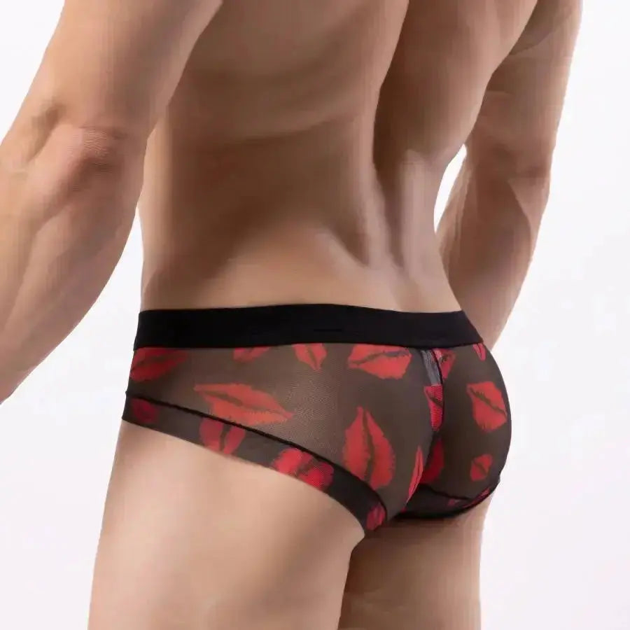 Breathable Low Waist Mesh Briefs - WOWihte