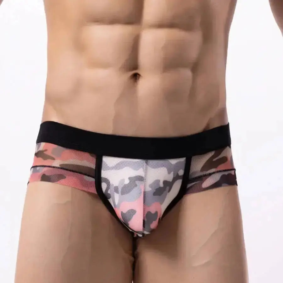 Breathable Low Waist Mesh Briefs - WOWihte