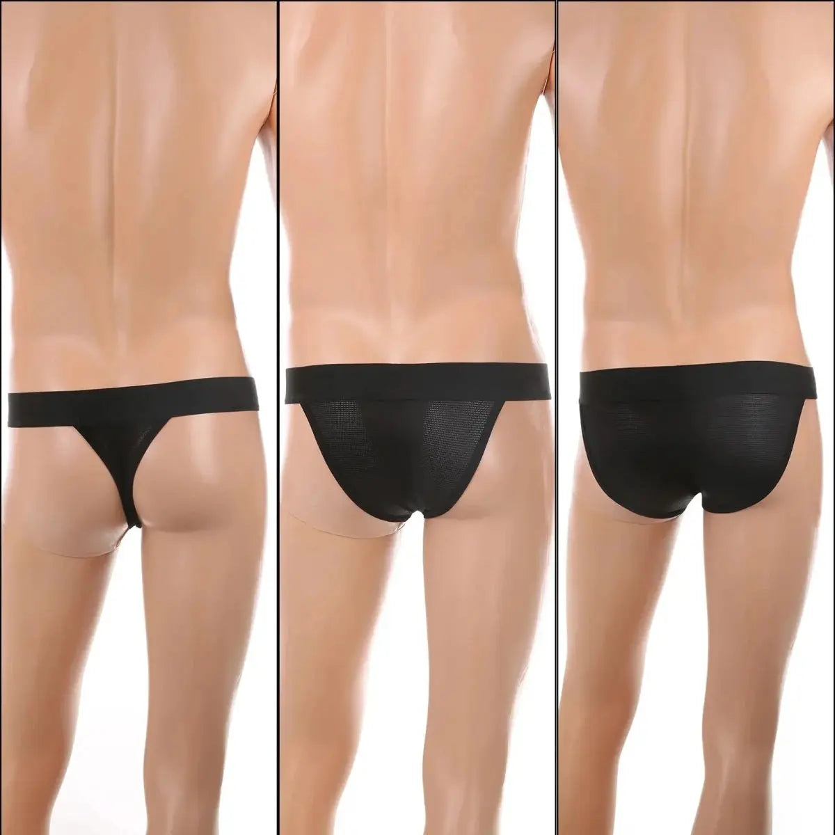 Breathable Mesh Convex Pouch Briefs - WOWihte