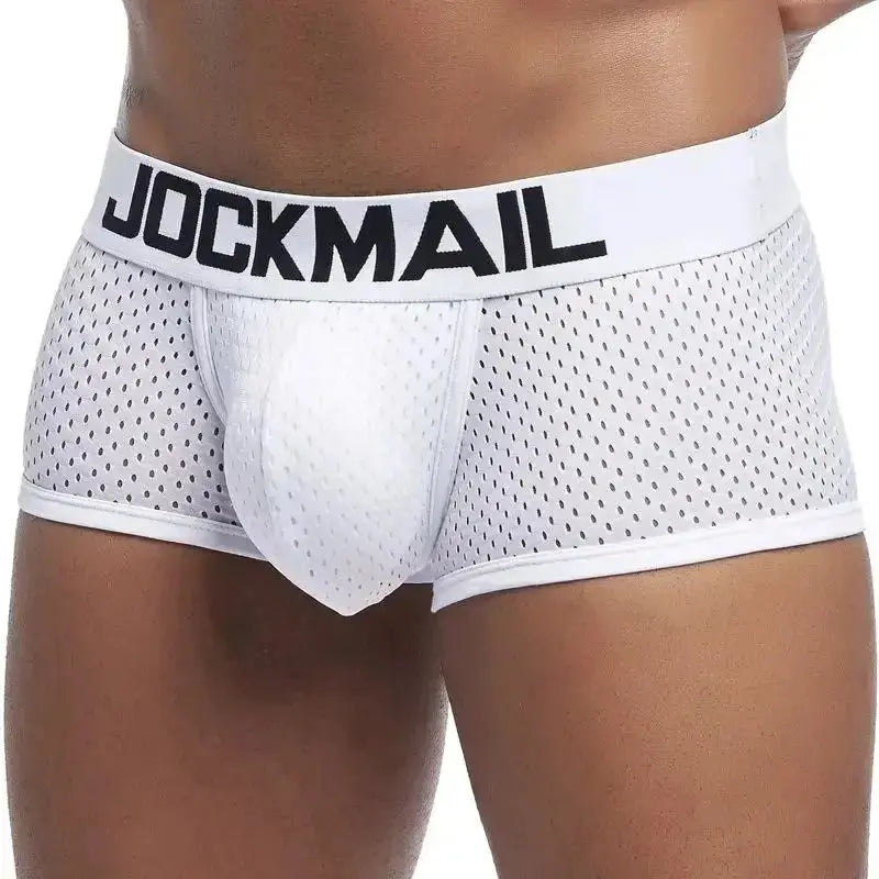 Breathable Mesh U - Pouch Boxer Shorts - WOWihte