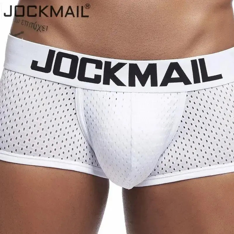 Breathable Mesh U - Pouch Boxer Shorts - WOWihte