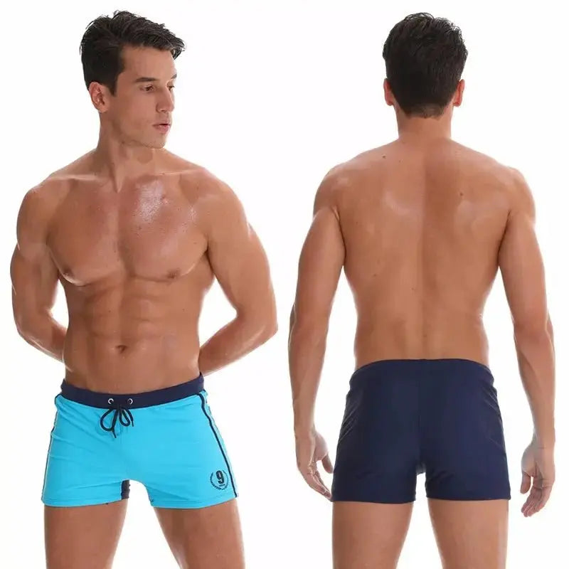 Breathable Solid Color Swim Briefs - WOWihte