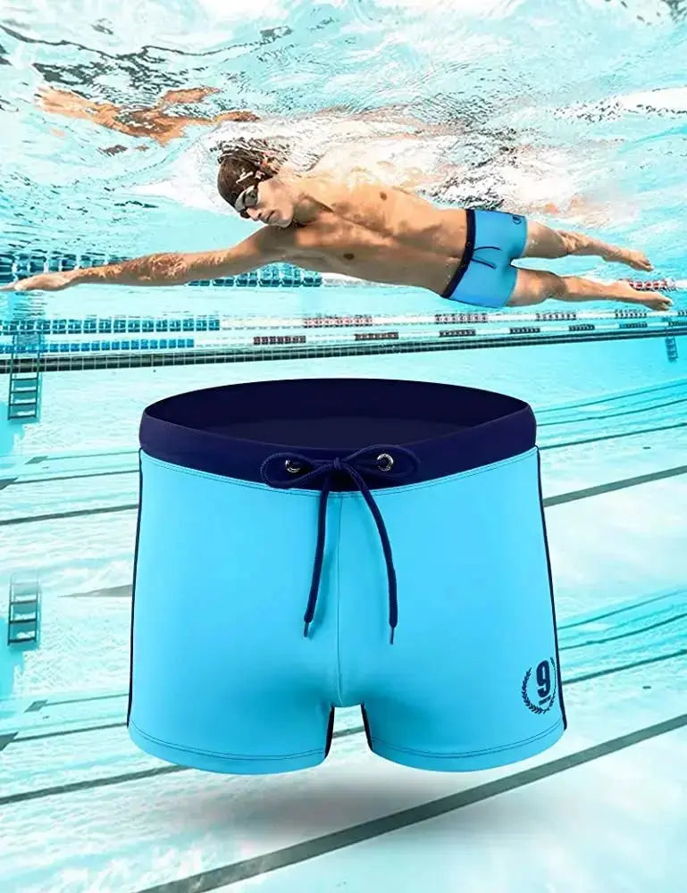Breathable Solid Color Swim Briefs - WOWihte