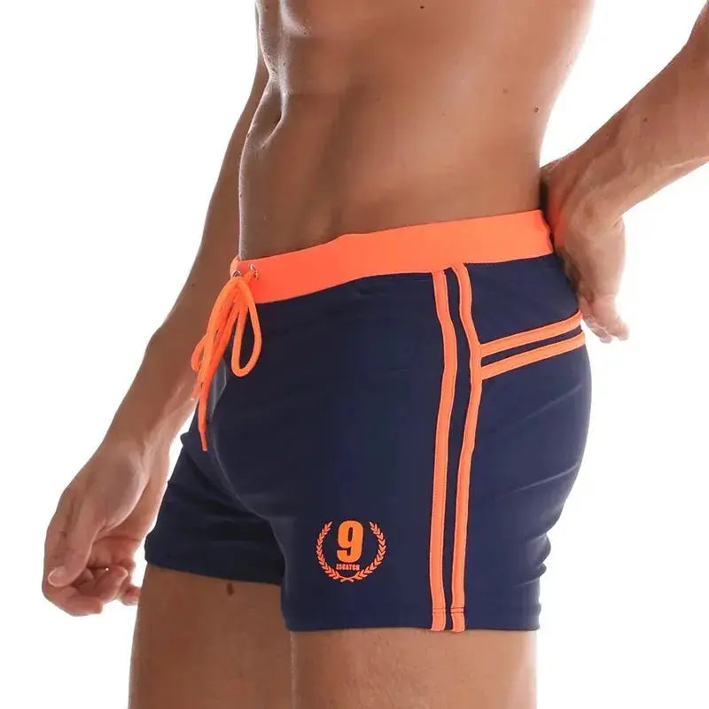 Breathable Solid Color Swim Briefs - WOWihte