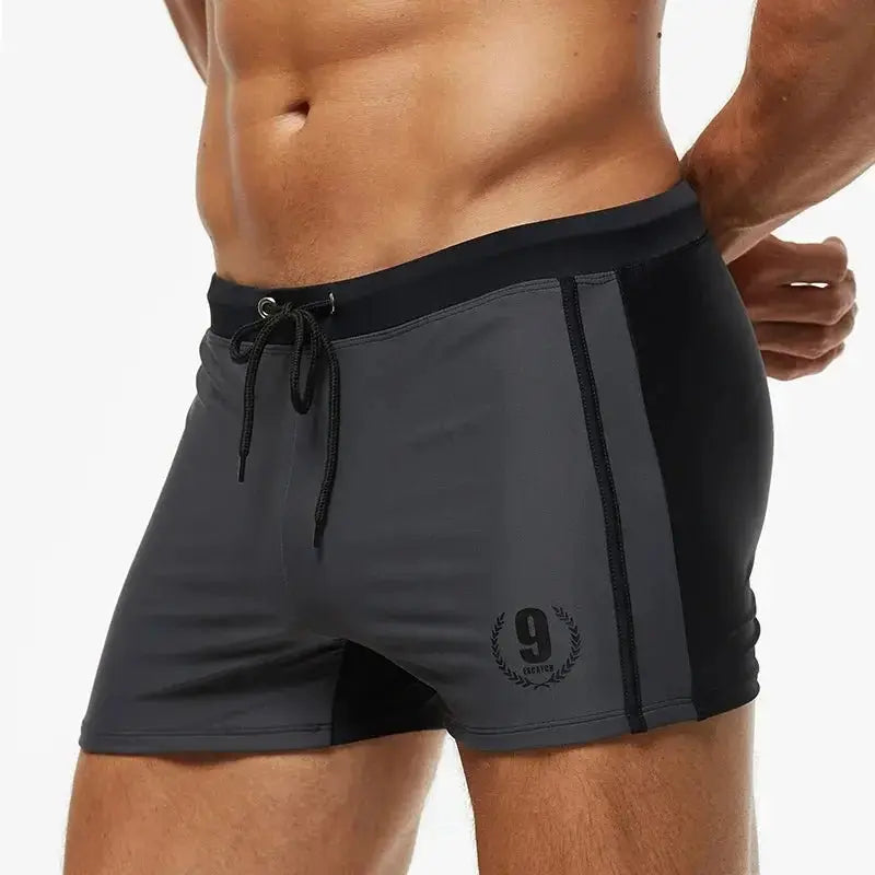 Breathable Solid Color Swim Briefs - WOWihte