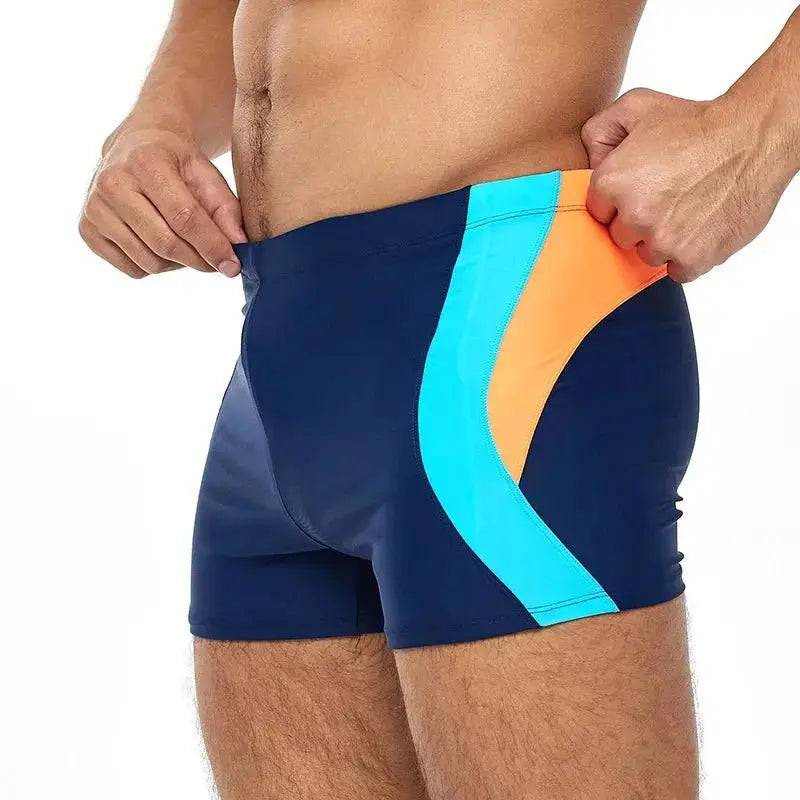 Breathable Solid Color Swim Briefs - WOWihte