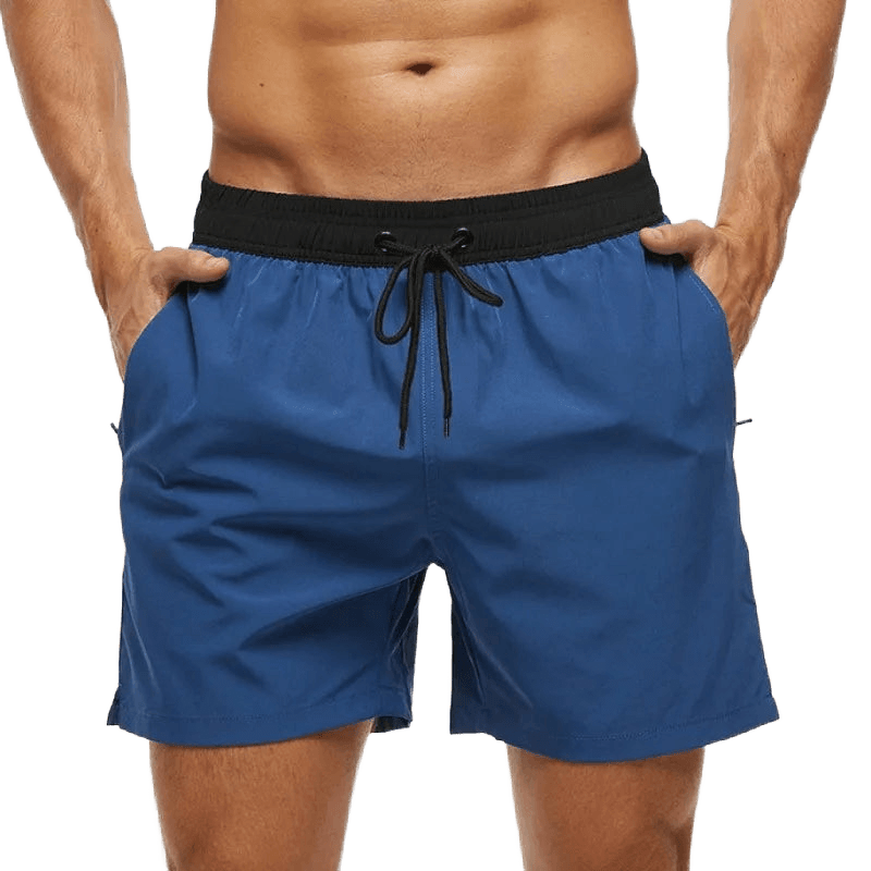 Breathable Solid Men's Swim Trunks - WOWihte
