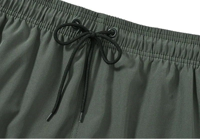 Breathable Solid Men's Swim Trunks - WOWihte