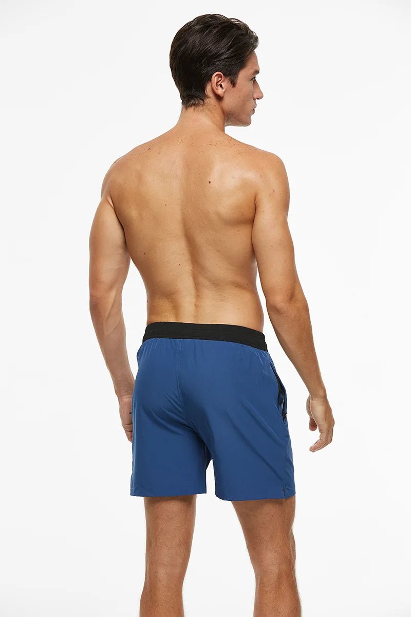 Breathable Solid Men's Swim Trunks - WOWihte