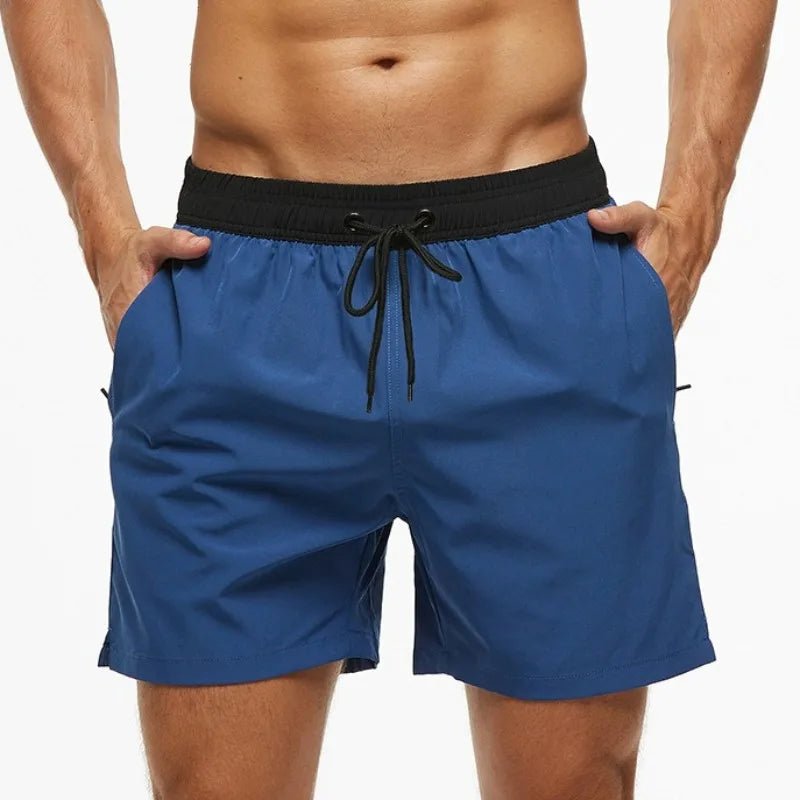 Breathable Solid Men's Swim Trunks - WOWihte