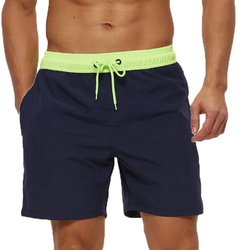 Breathable Solid Men's Swim Trunks - WOWihte