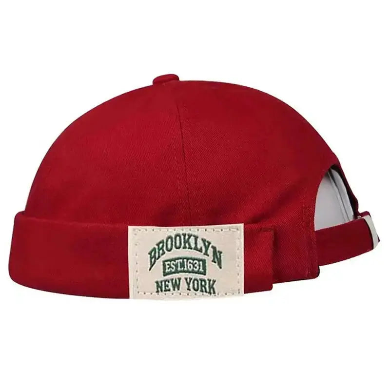 BROOKLYN1631 Label of Cloth Brimless Skullies Cap Beanie Hat Men Street Portable Docker Hats Melon Skin Cap Hip Hop Vintage Caps - WOWihte