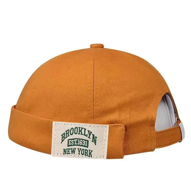 BROOKLYN1631 Label of Cloth Brimless Skullies Cap Beanie Hat Men Street Portable Docker Hats Melon Skin Cap Hip Hop Vintage Caps - WOWihte