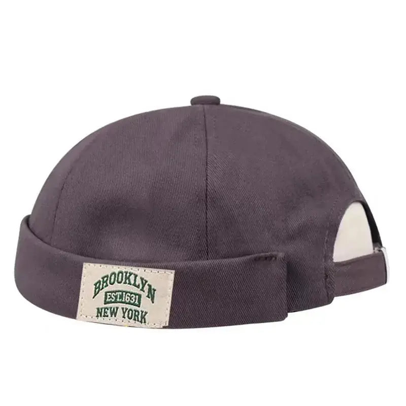 BROOKLYN1631 Label of Cloth Brimless Skullies Cap Beanie Hat Men Street Portable Docker Hats Melon Skin Cap Hip Hop Vintage Caps - WOWihte
