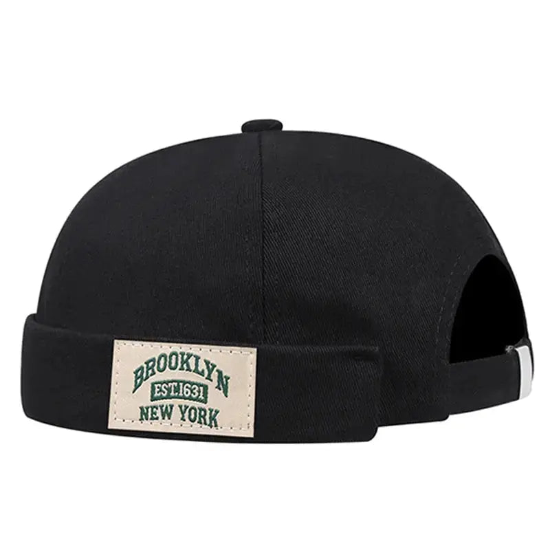 BROOKLYN1631 Label of Cloth Brimless Skullies Cap Beanie Hat Men Street Portable Docker Hats Melon Skin Cap Hip Hop Vintage Caps - WOWihte