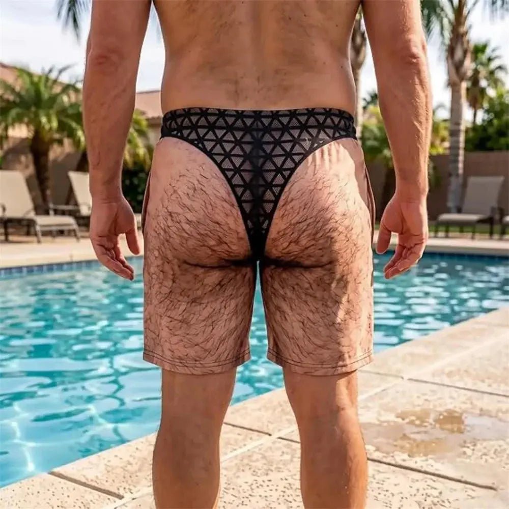 Buttocks Print Funny Ugly Swim Trunks For Men Unique Personality Fun Quirky Beach Shorts For A Friend's Boyfriend Summer New - WOWihte