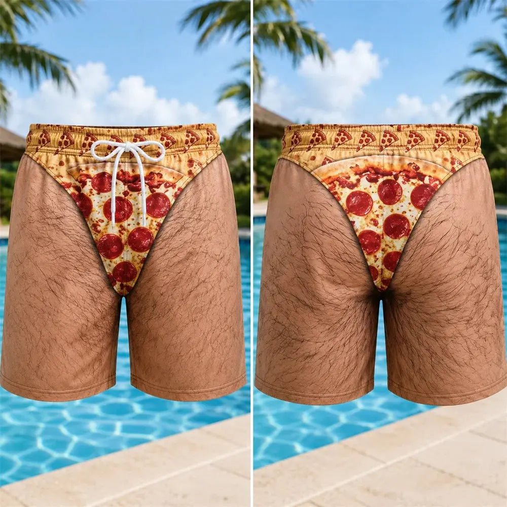 Buttocks Print Funny Ugly Swim Trunks For Men Unique Personality Fun Quirky Beach Shorts For A Friend's Boyfriend Summer New - WOWihte
