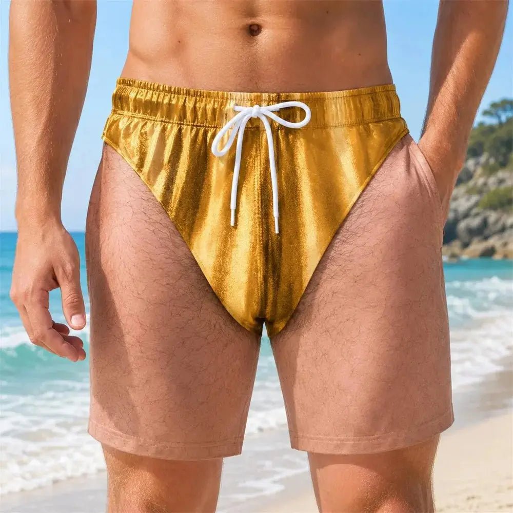 Buttocks Print Funny Ugly Swim Trunks For Men Unique Personality Fun Quirky Beach Shorts For A Friend's Boyfriend Summer New - WOWihte