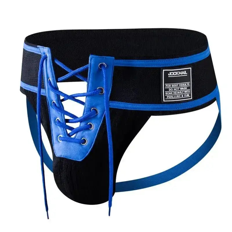 Camouflage Lace - Up Jockstrap Thong - WOWihte