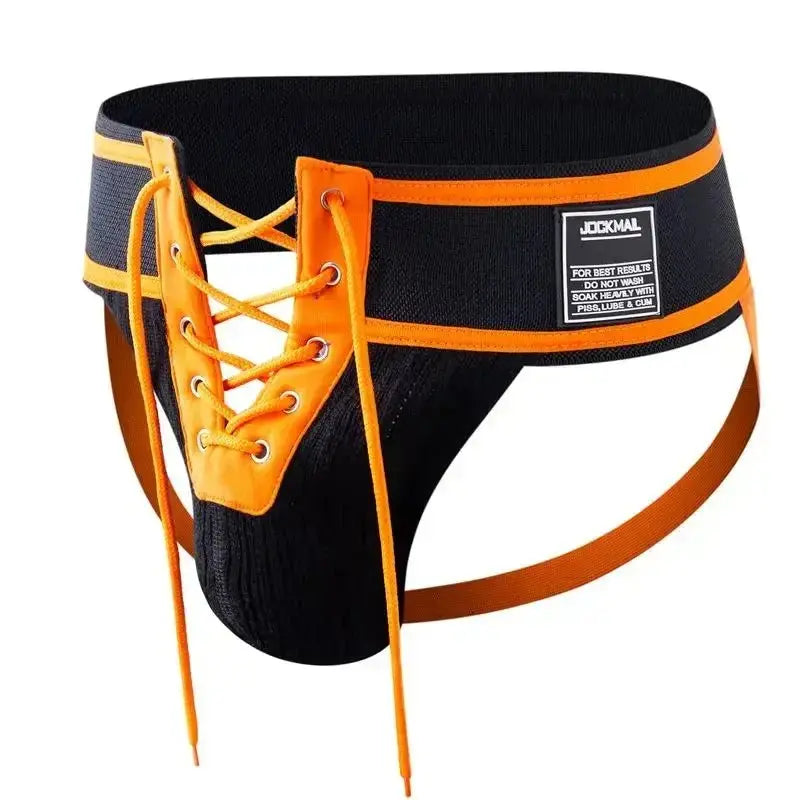 Camouflage Lace - Up Jockstrap Thong - WOWihte