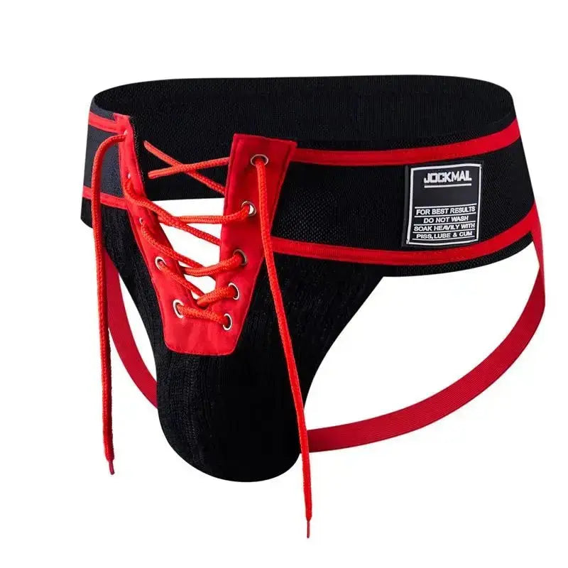 Camouflage Lace - Up Jockstrap Thong - WOWihte