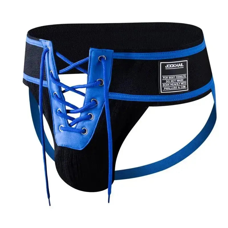 Camouflage Lace - Up Jockstrap Thong - WOWihte