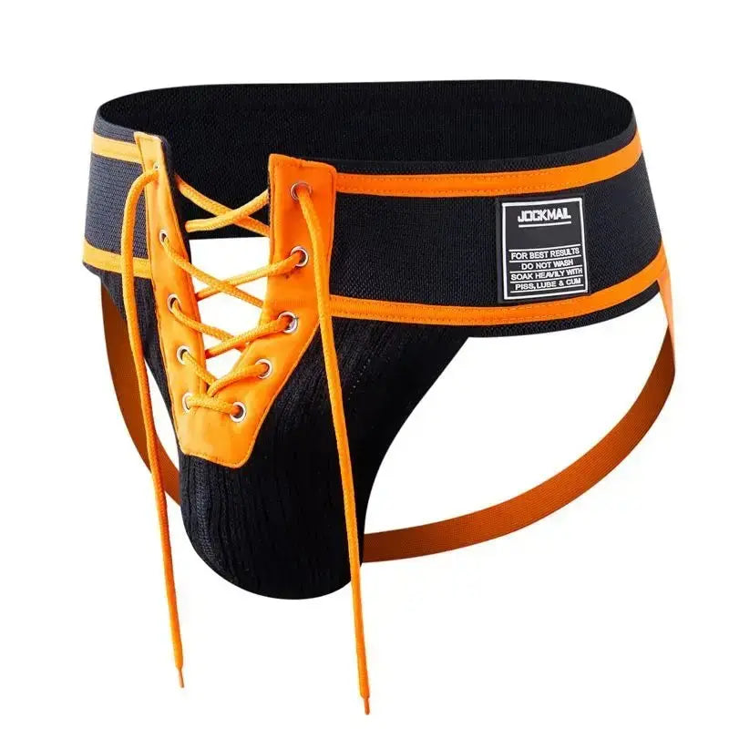 Camouflage Lace - Up Jockstrap Thong - WOWihte