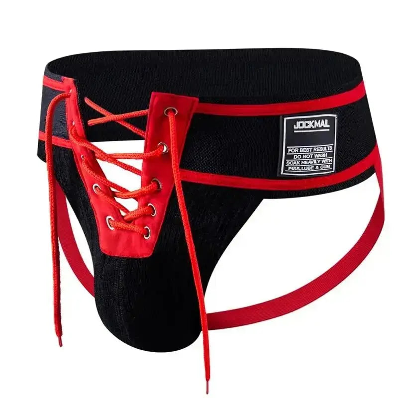 Camouflage Lace - Up Jockstrap Thong - WOWihte