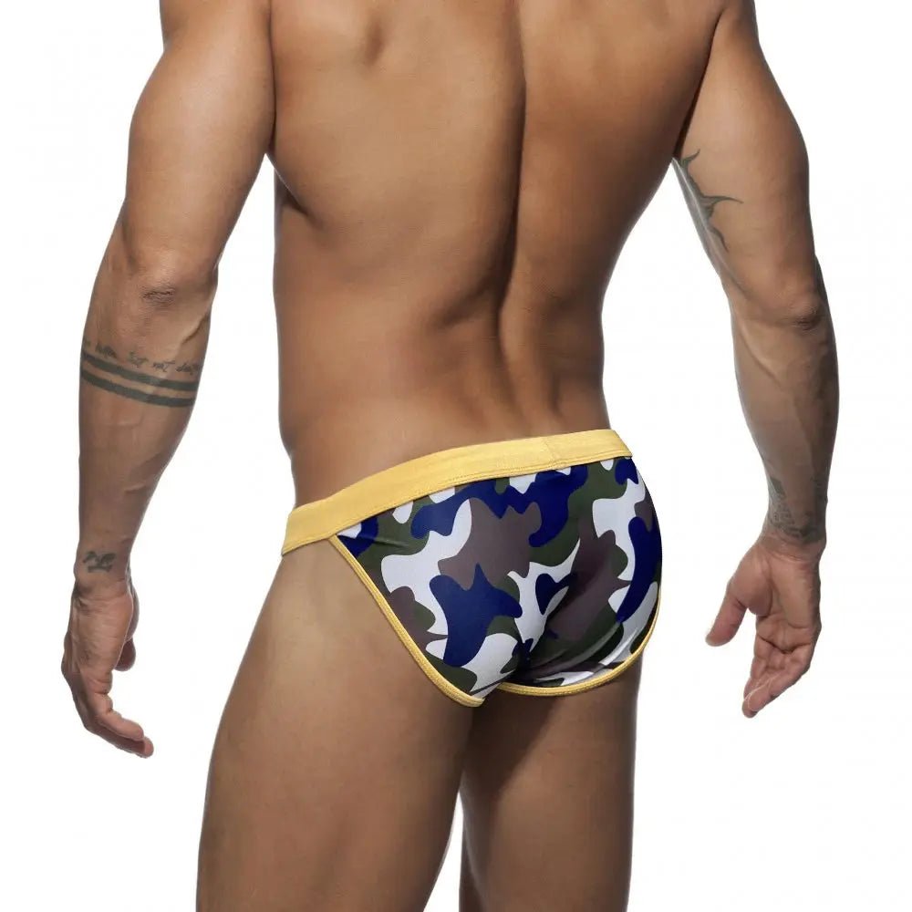 Camouflage Low - Waist Swim Briefs - WOWihte
