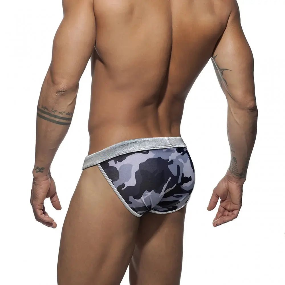 Camouflage Low - Waist Swim Briefs - WOWihte