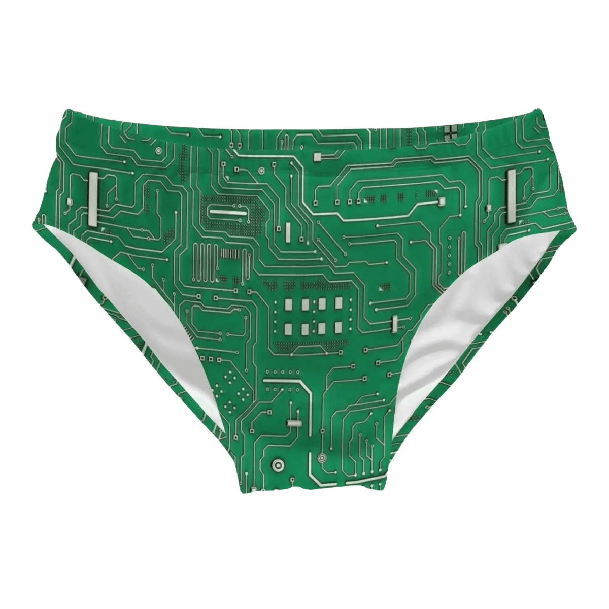Circuit Board Print Swim Briefs - WOWihte