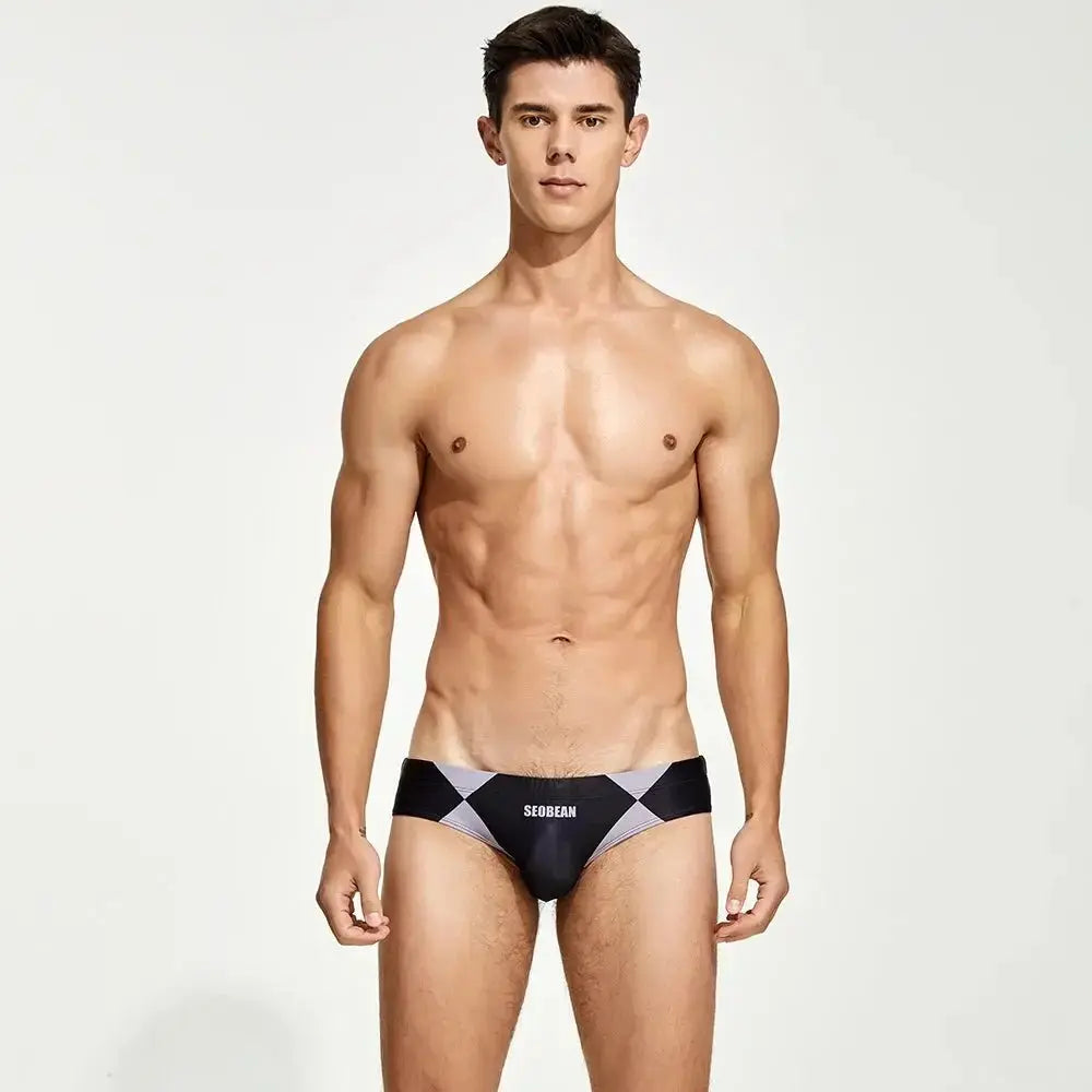 Color Block Bikini Swim Brief - WOWihte