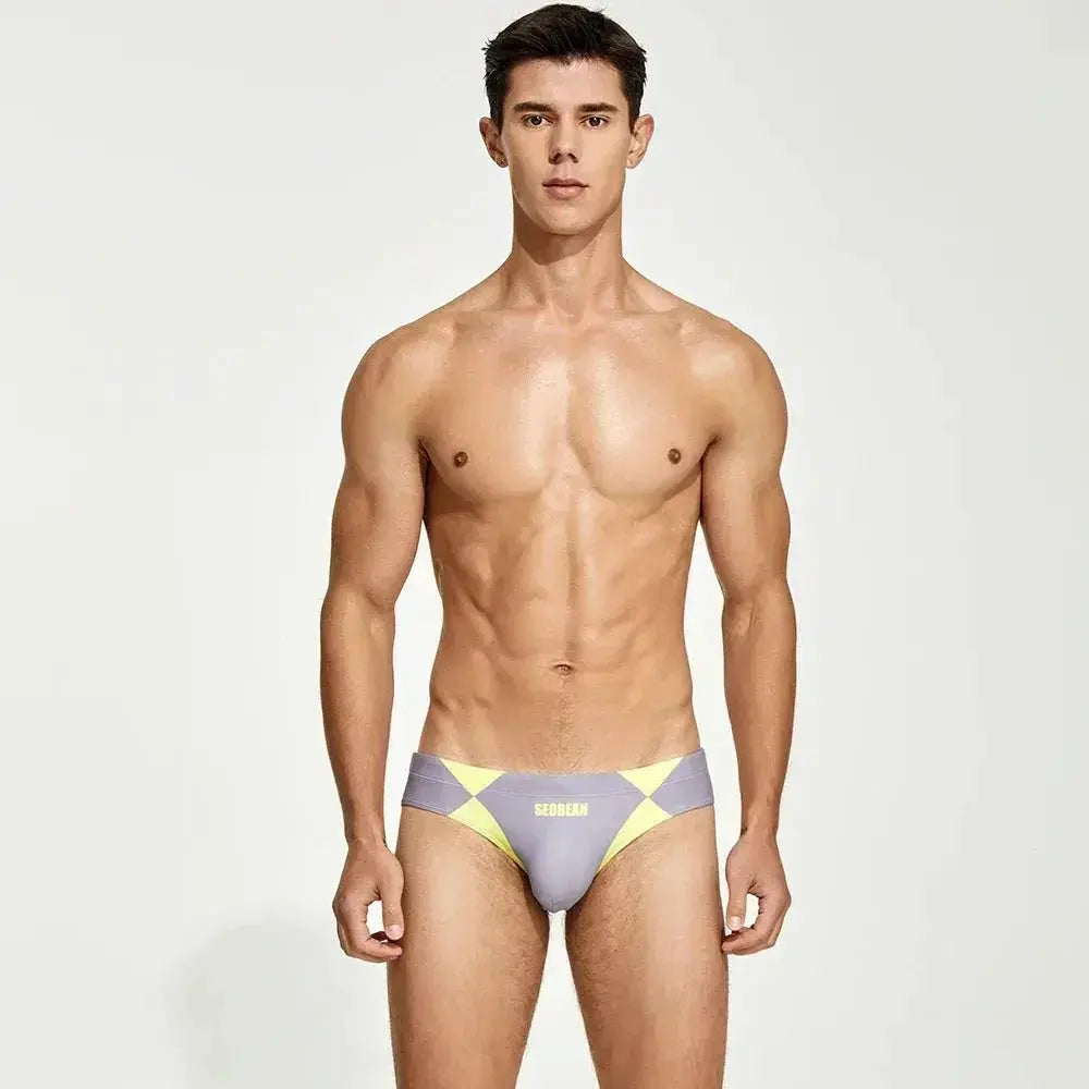 Color Block Bikini Swim Brief - WOWihte
