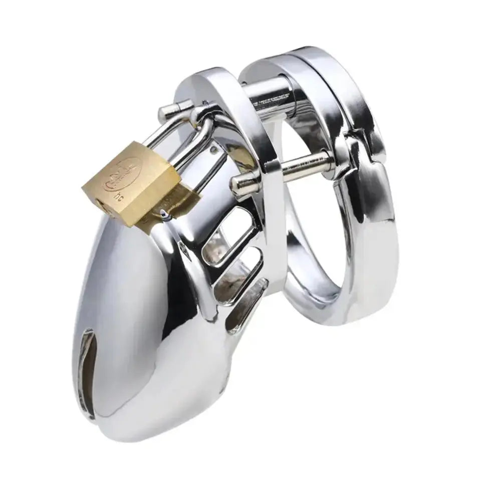 Compact Metal Chastity Device Set - WOWihte