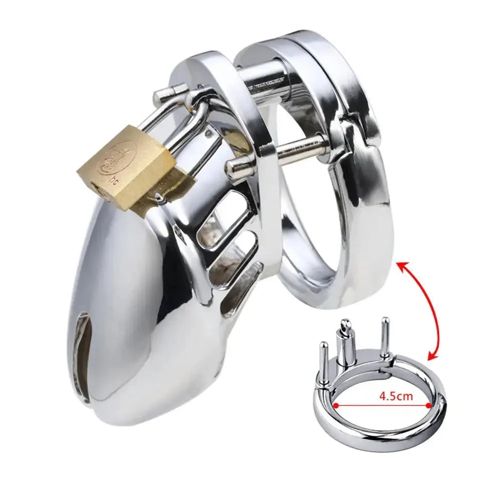 Compact Metal Chastity Device Set - WOWihte