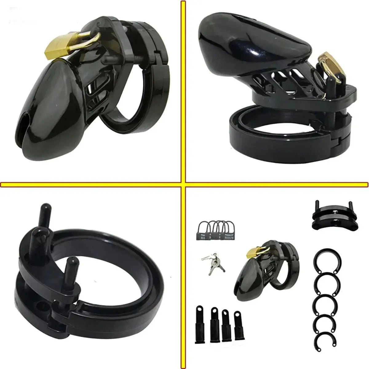 Complete Plastic Chastity Cage Set - WOWihte