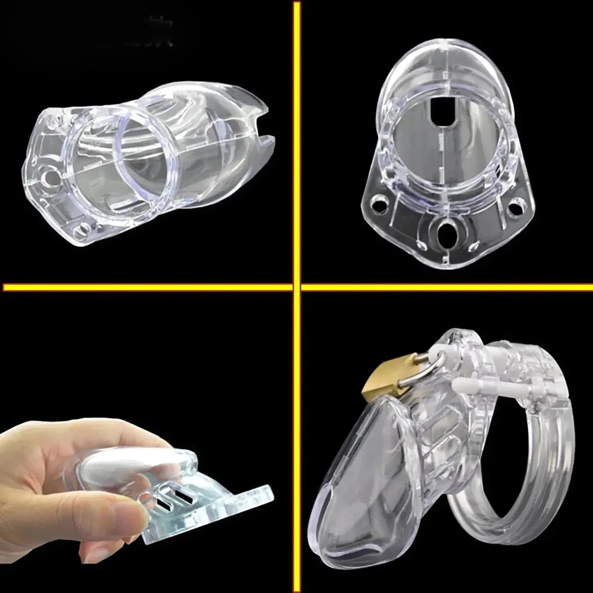 Complete Plastic Chastity Cage Set - WOWihte