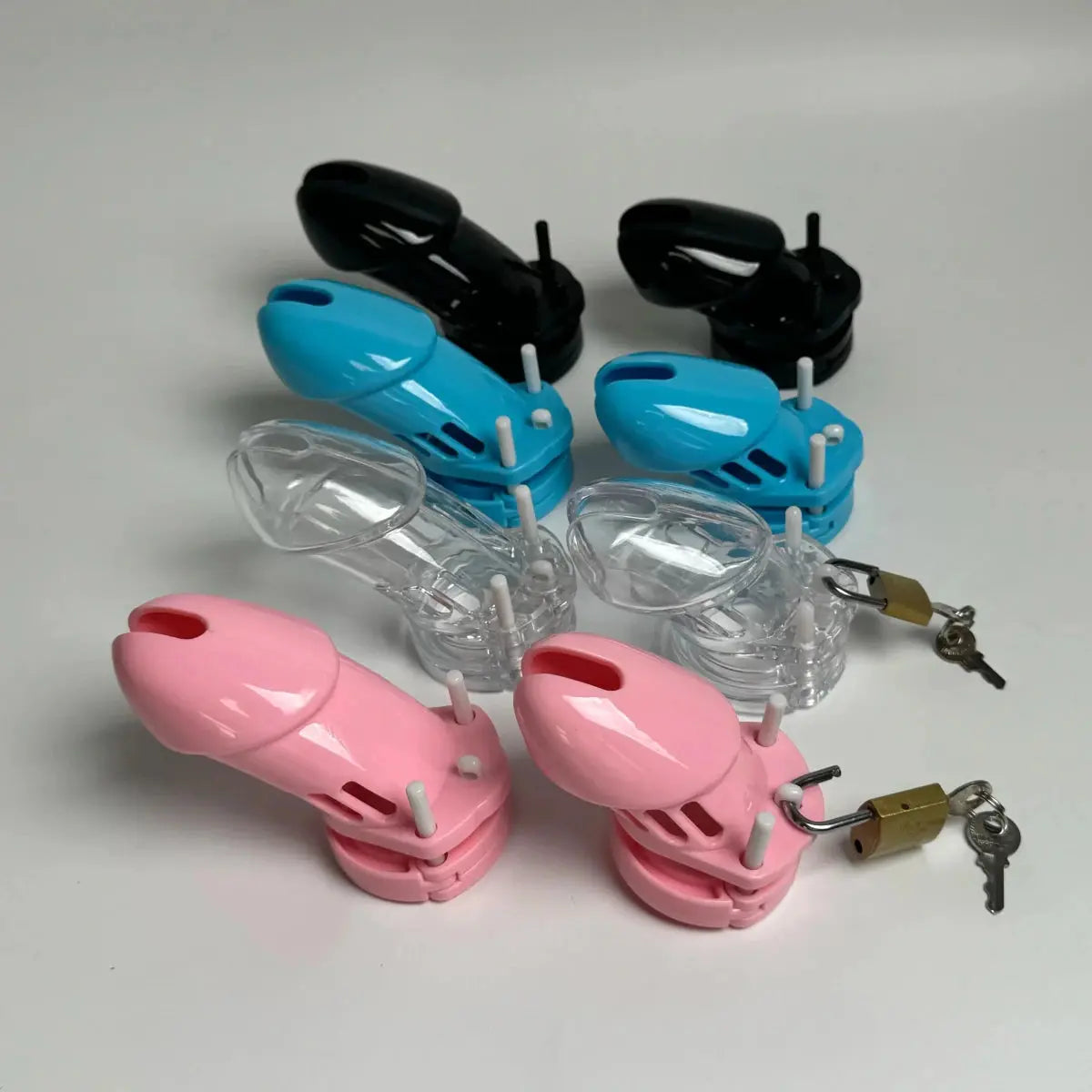 Complete Plastic Chastity Cage Set - WOWihte
