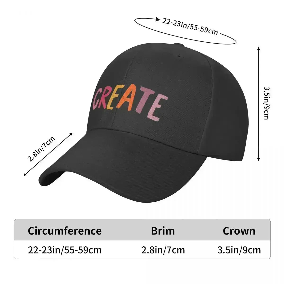 CREATE Motivational Baseball Cap - WOWihte