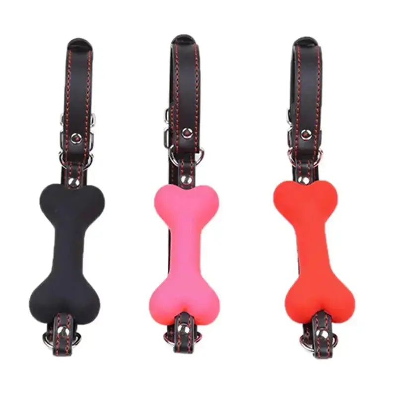 Dog Bone Silicone Gag Ball - WOWihte