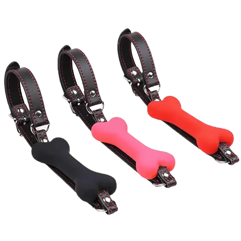 Dog Bone Silicone Gag Ball - WOWihte