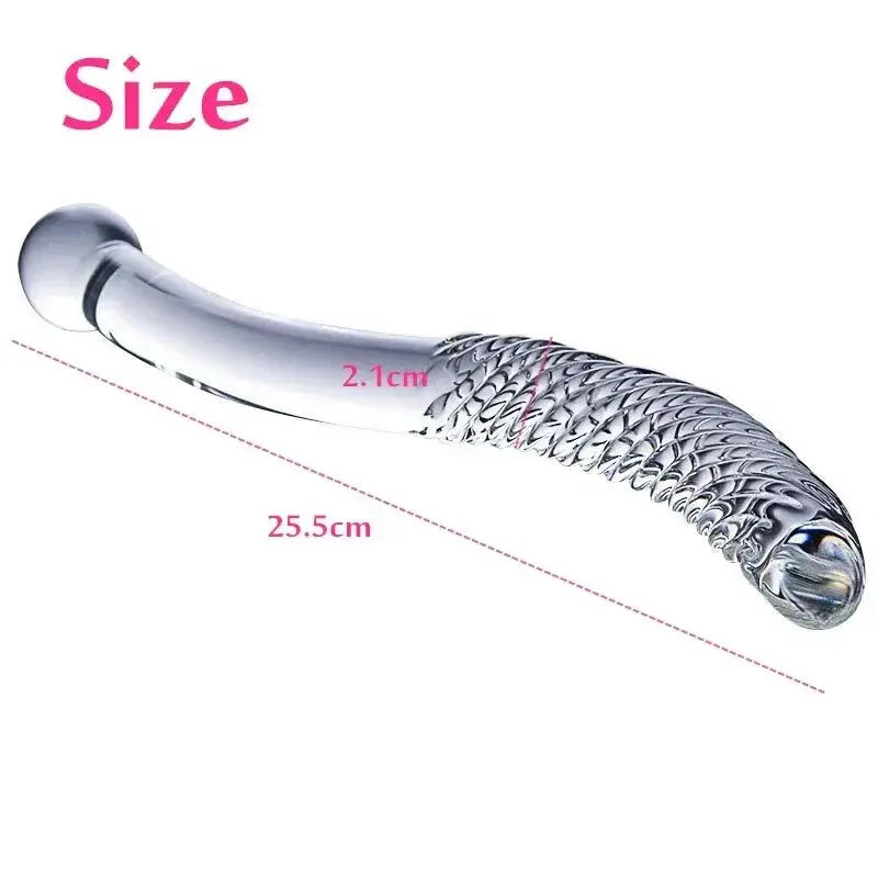 Double - Ended Crystal Glass Dildo - WOWihte