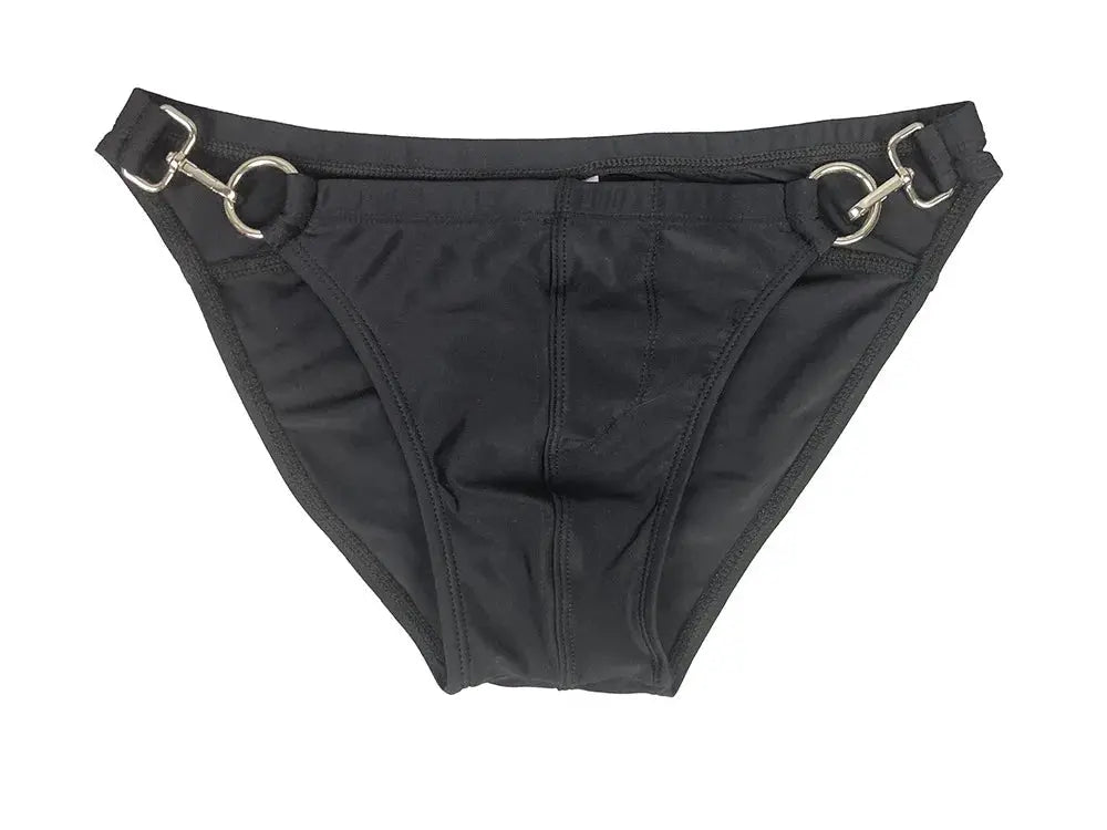 Double Sided Metal Buckle - Swim Mini Briefs - WOWihte