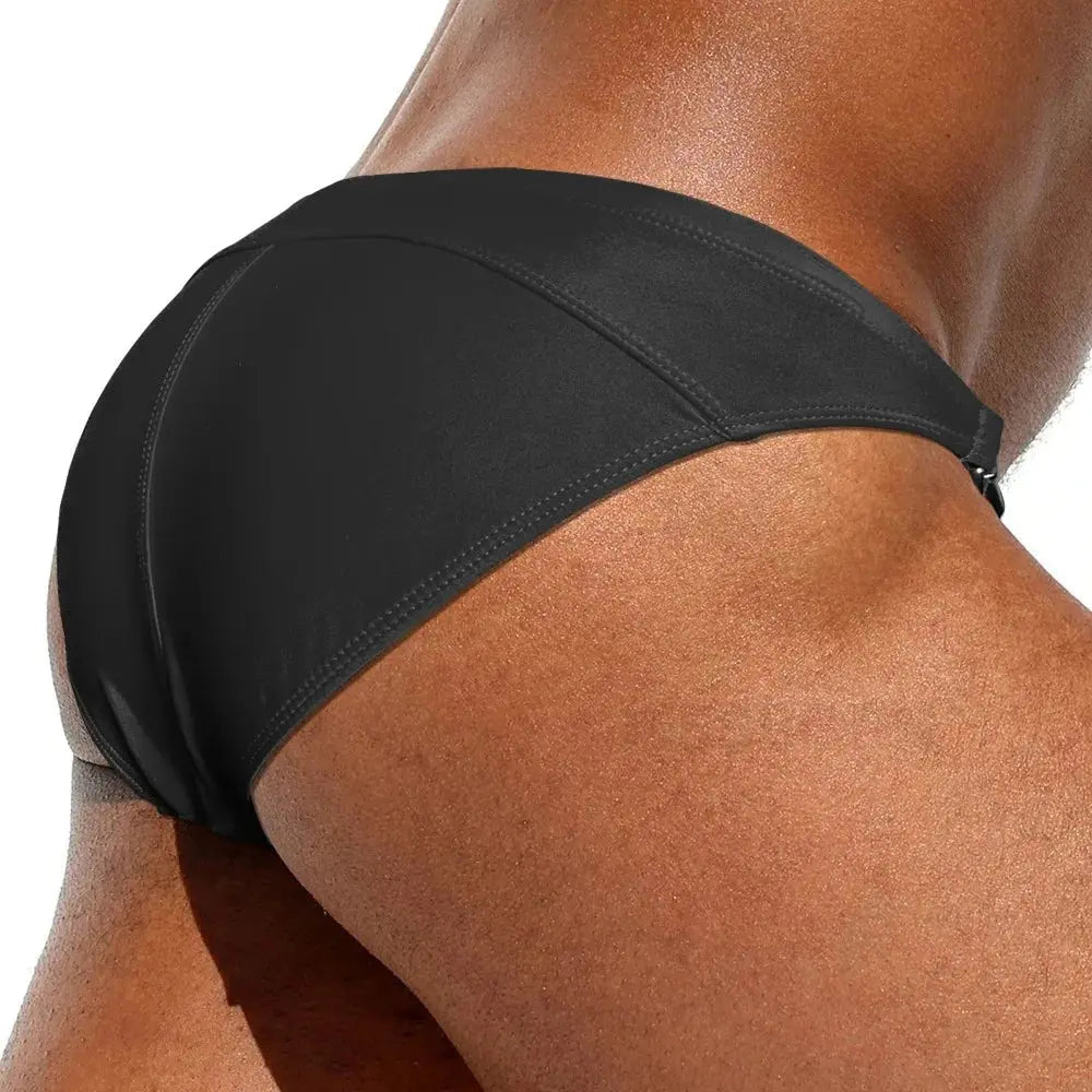 Double Sided Metal Buckle - Swim Mini Briefs - WOWihte