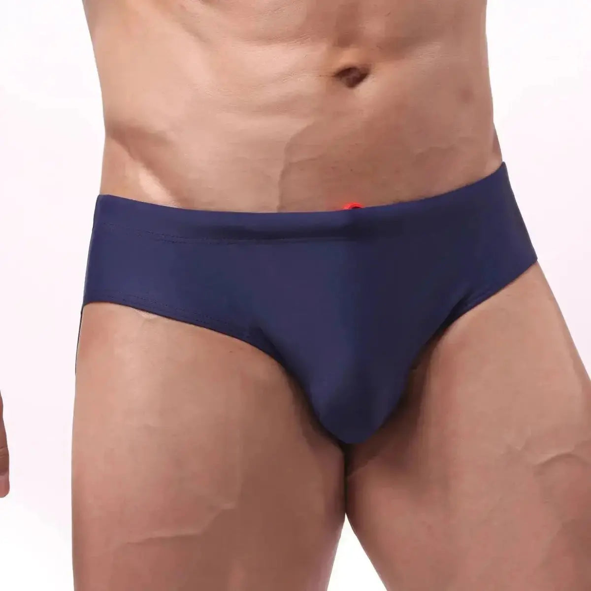 Drawstring Bulge Pouch Swimwear - WOWihte