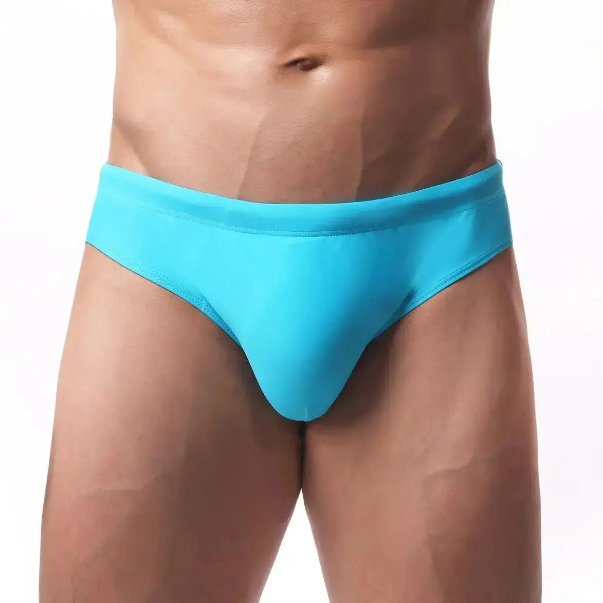 Drawstring Bulge Pouch Swimwear - WOWihte