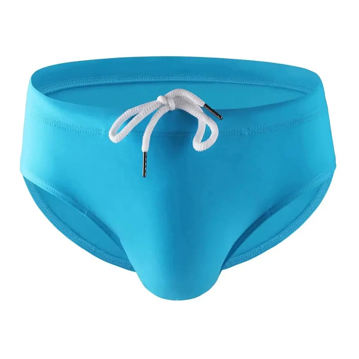 Drawstring Bulge Pouch Swimwear - WOWihte