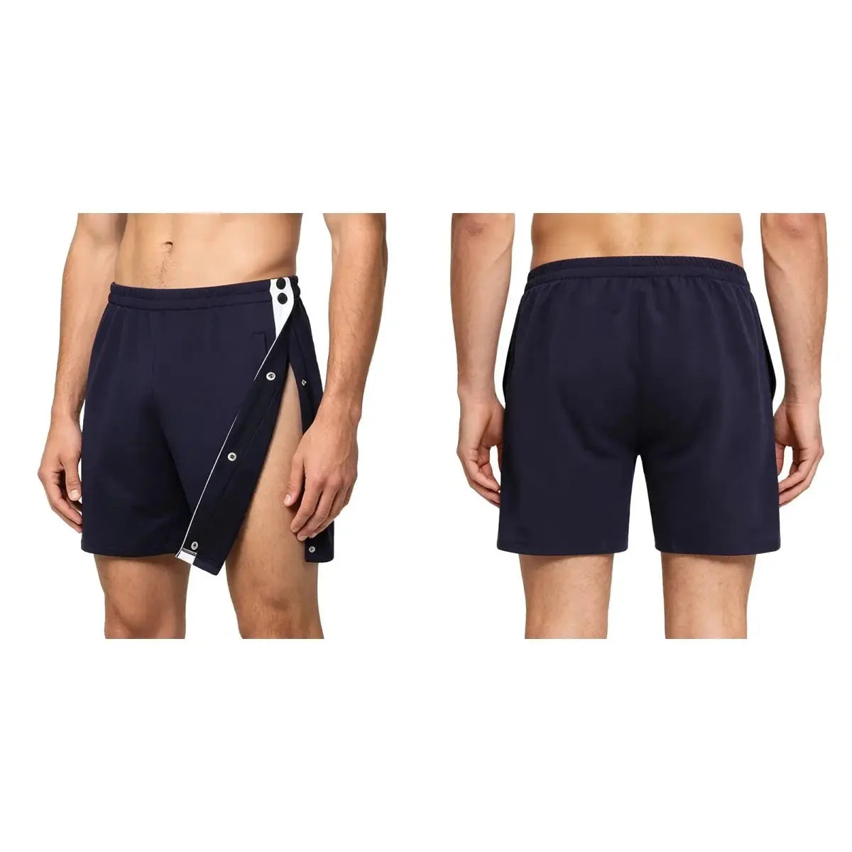 Easy-Access Side-Snap Shorts - WOWihte