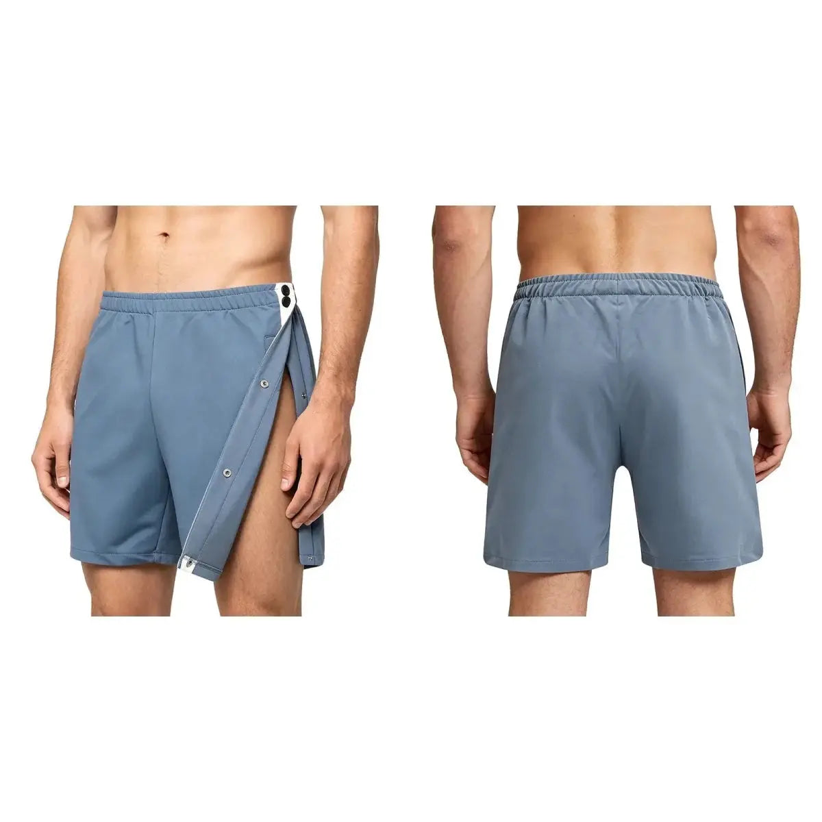 Easy-Access Side-Snap Shorts - WOWihte
